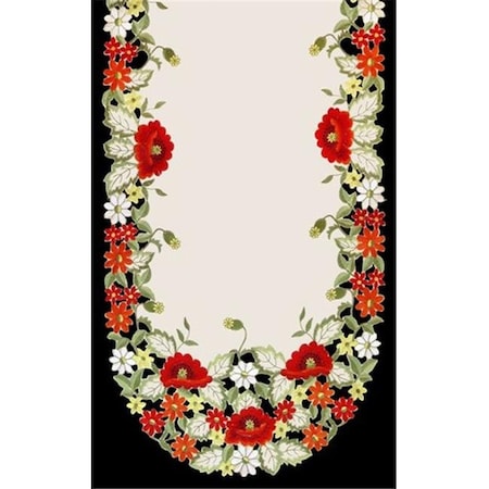 Sinobrite H0775 Red Poppy Oval Runner; 16 X 36 In.